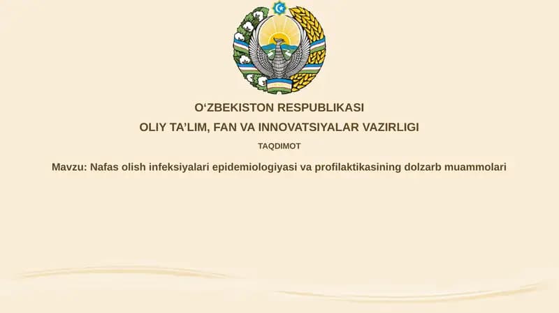 Nafasolish infeksiyalarining epidemiologiyasi va profilaktikasi