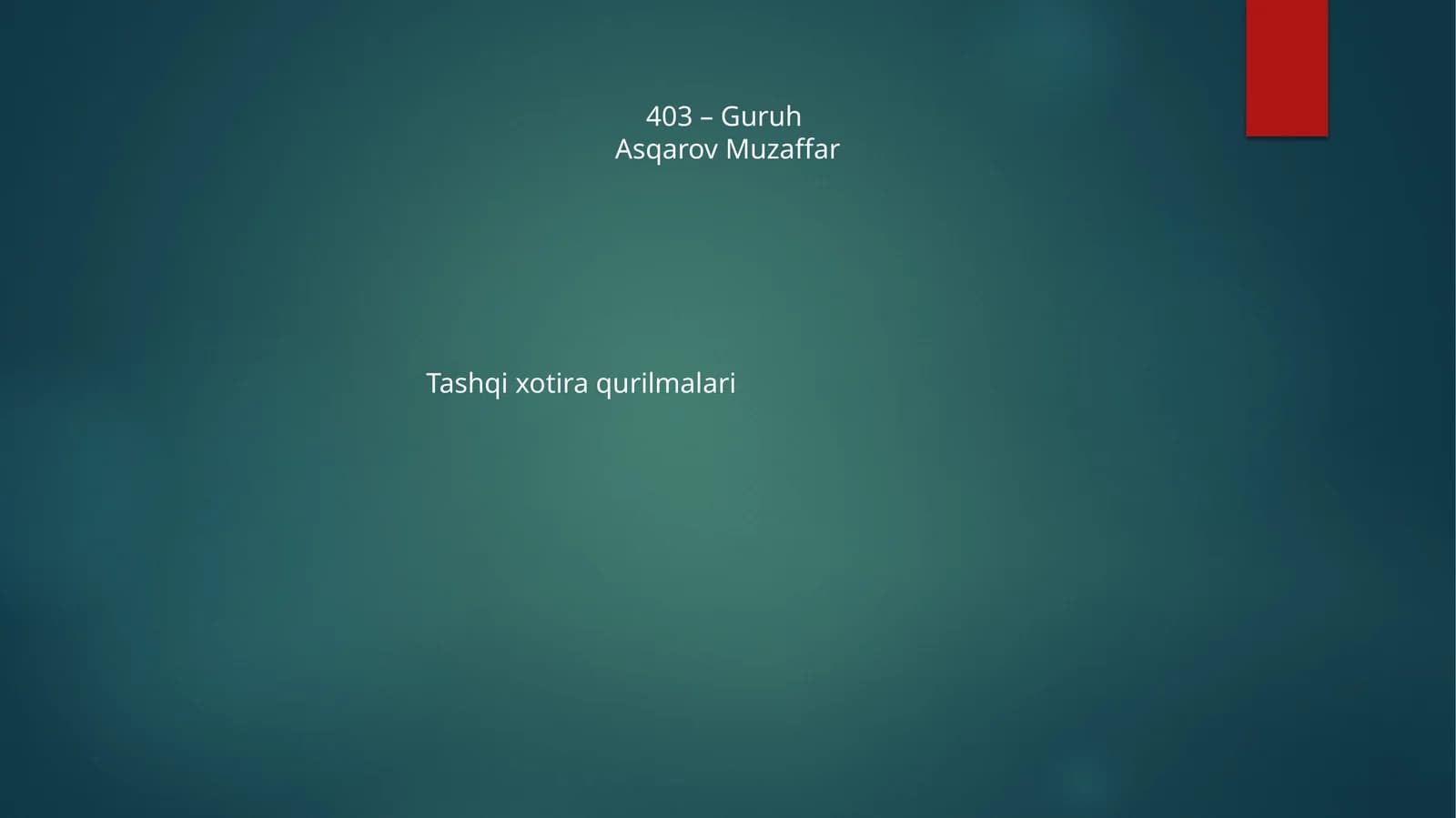 Tashqi xotira qurilmalari