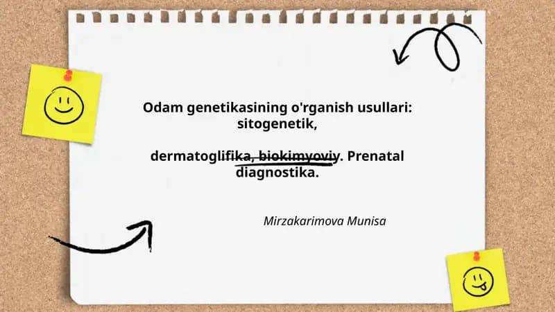Odam genetikasining o'rganish usullari
