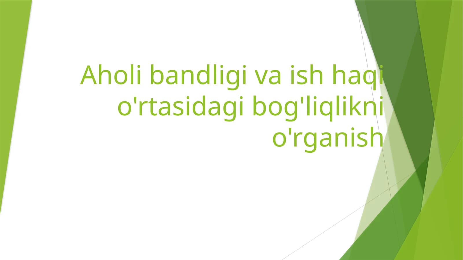 Aholi bandligi va ish haqi o'rtasidagi bog'liqlikni o'rganish