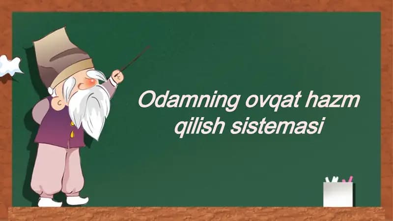 Odamning ovqatlanish tizimi