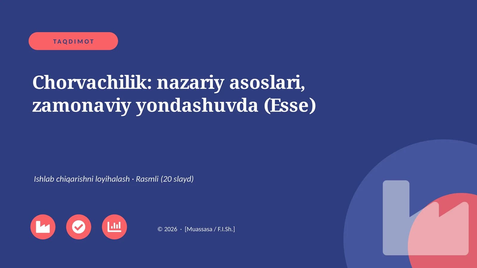 Chorvachilik: nazariy asoslari, zamonaviy yondashuvda (Esse)
