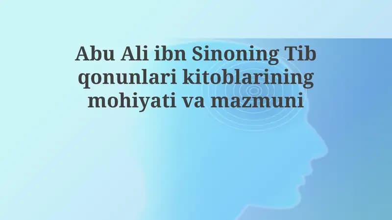 Abu Ali ibn Sino Tib qonunlari