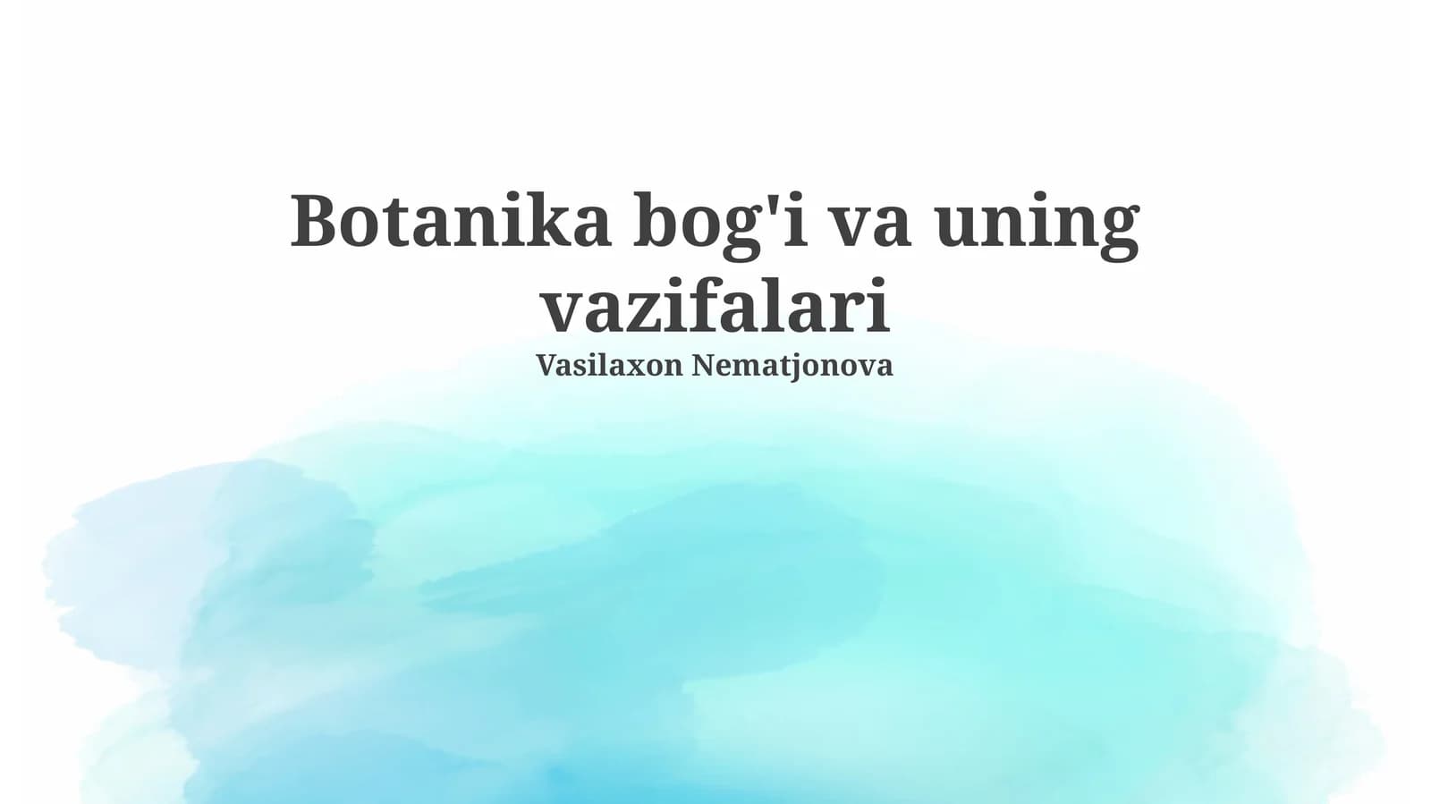 Botanika bog'i va uning vazifalari