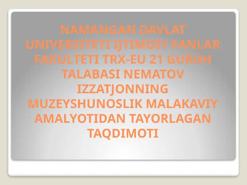 Namangan Viloyati Tarixi va Madaniyati Davlat Muzeyi