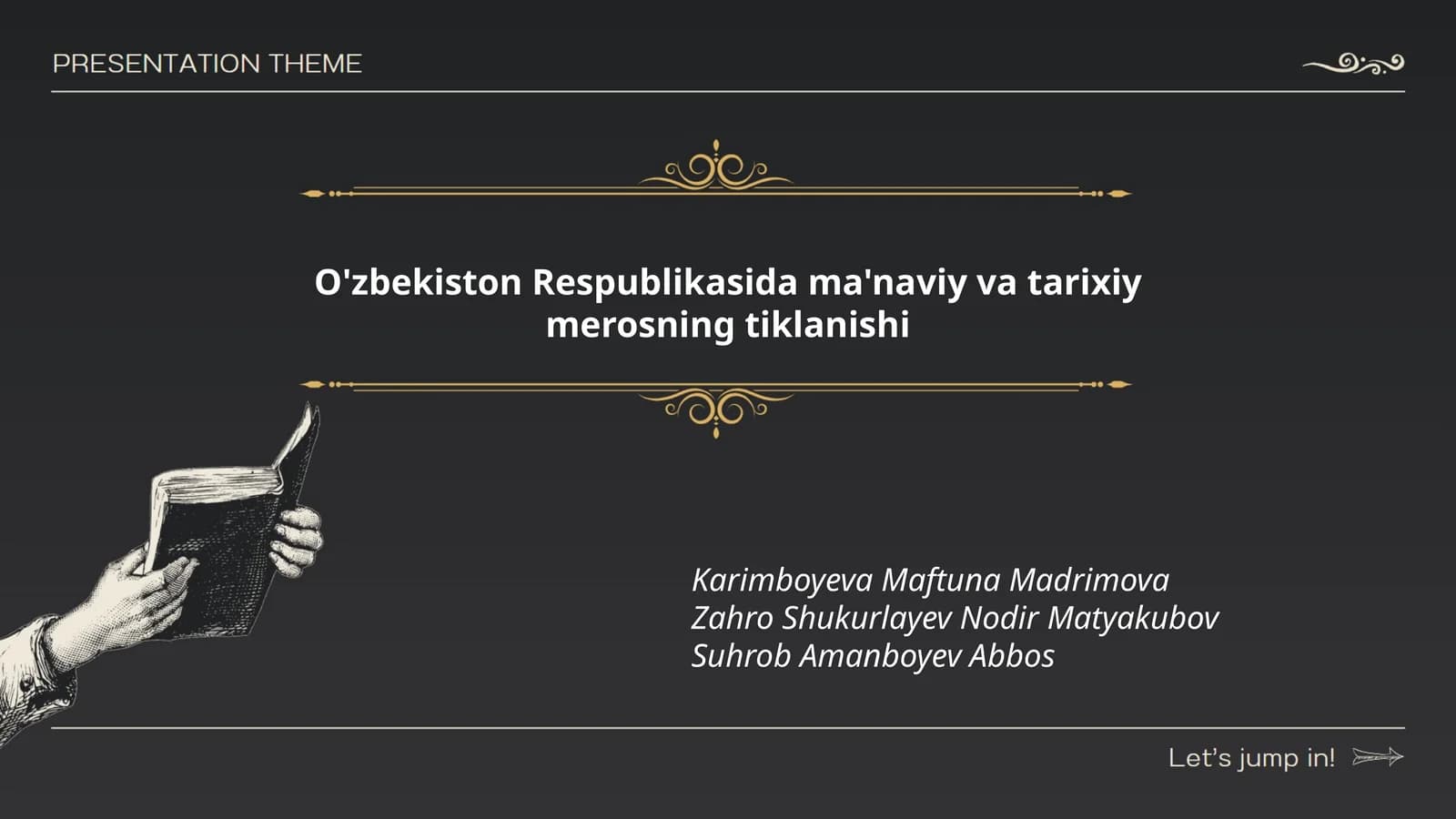 O'zbekiston Respublikasida ma'naviy va tarixiy merosning tiklanishi
