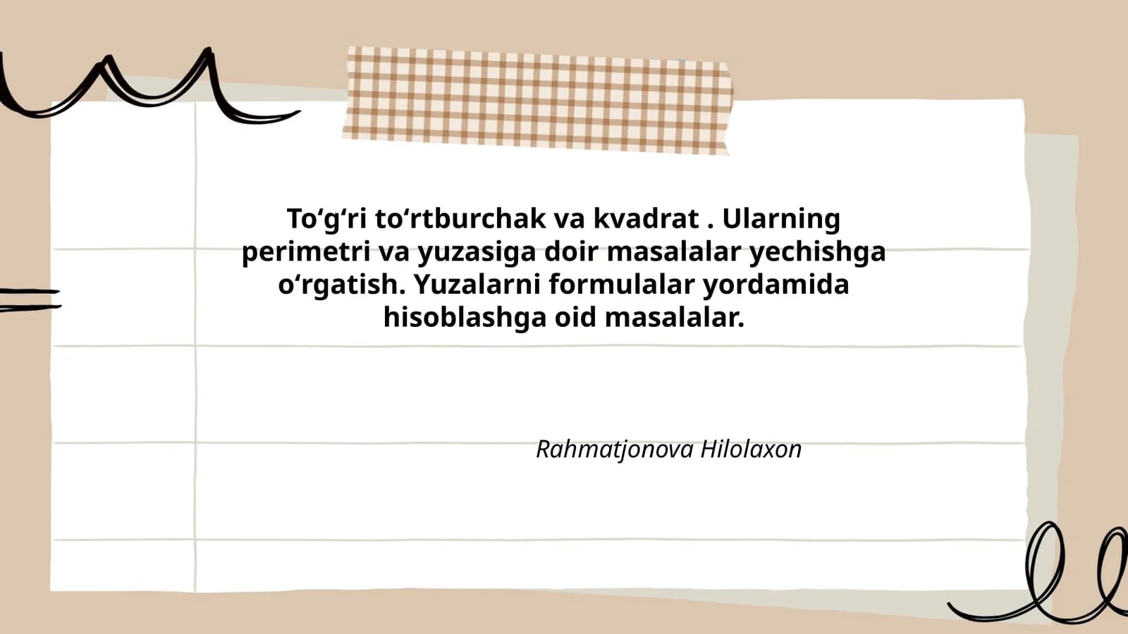 Toʻgʻri toʻrtburchak va kvadrat