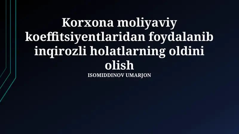 Krizis Vaziyatlarining Oldini Olish