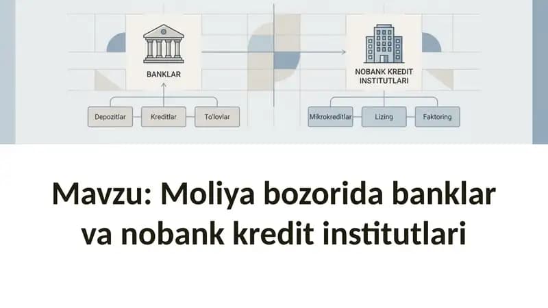 Moliya bozorida banklar va nobank kredit institutlari