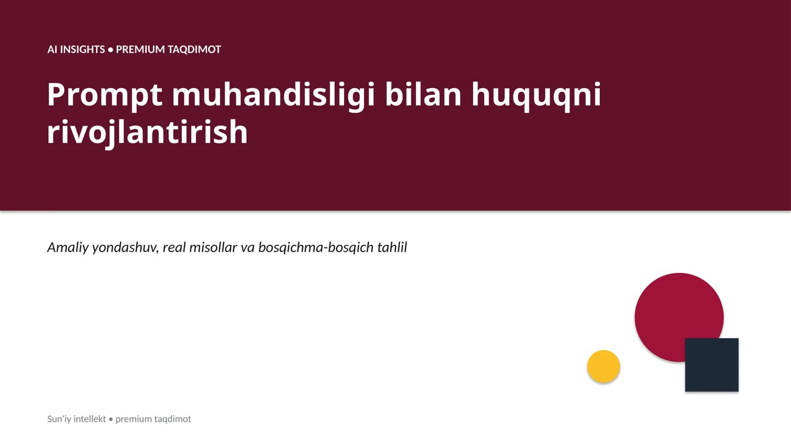 AI INSIGHTS • PREMIUM TAQDIMOT