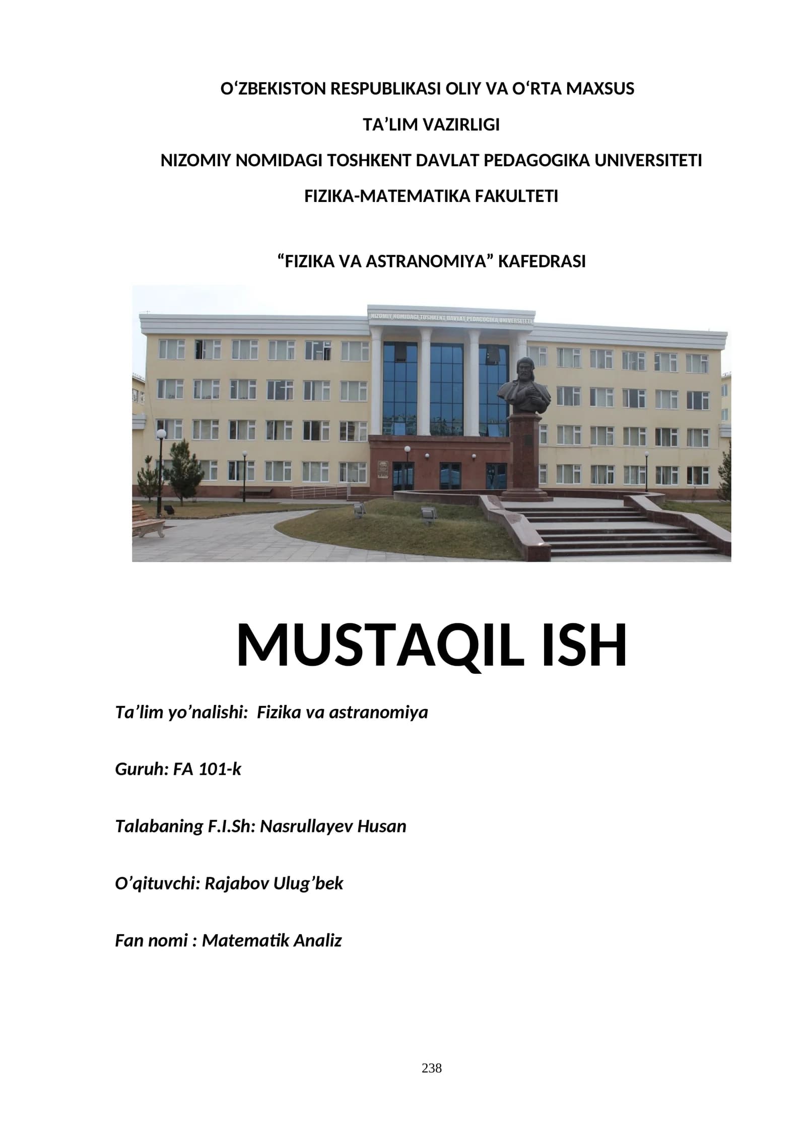 Darajali qatorning tekis yaqinlashishi