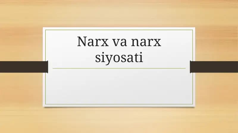 Narx va narx siyosati