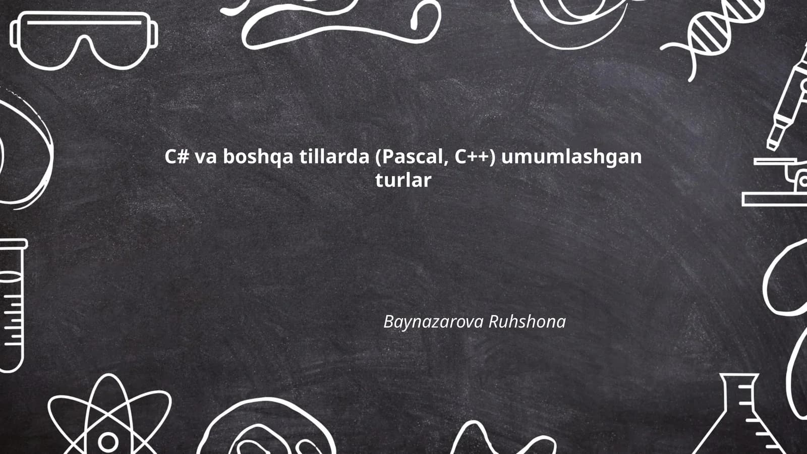 Ma'lumot turlari (Data Types)