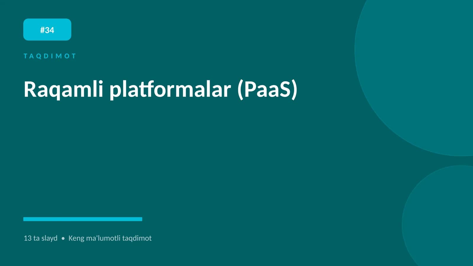 Raqamli platformalar (PaaS)