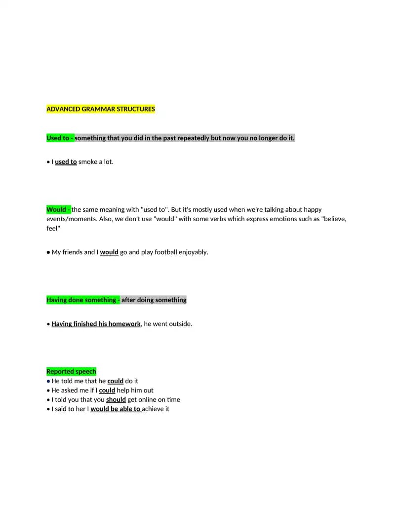 ADVANCED GRAMMAR STRUCTURES
