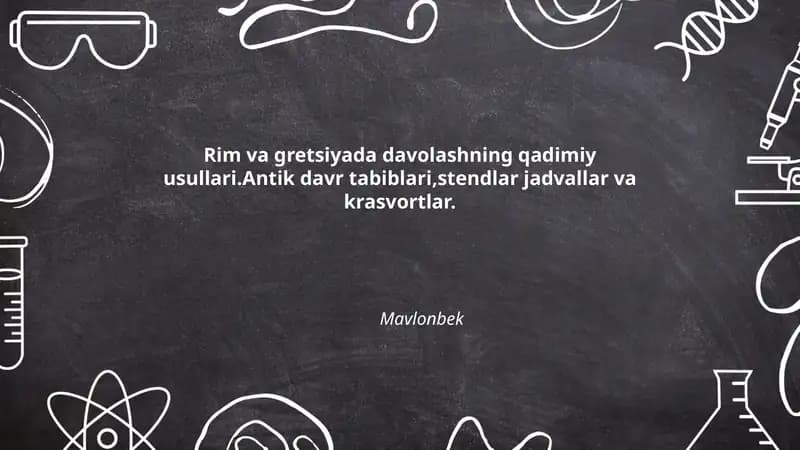 Qadimiy Rim va Gretsiyada shifobaxsh o‘simliklar