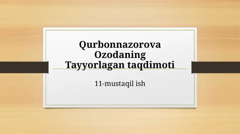 Ta'lim va tarbiya nazariyasi va metodikasi (boshlang'ich ta'lim)