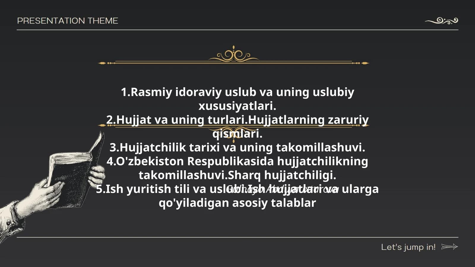 Rasmiy idoraviy uslub va uning uslubiy xususiyatlari
