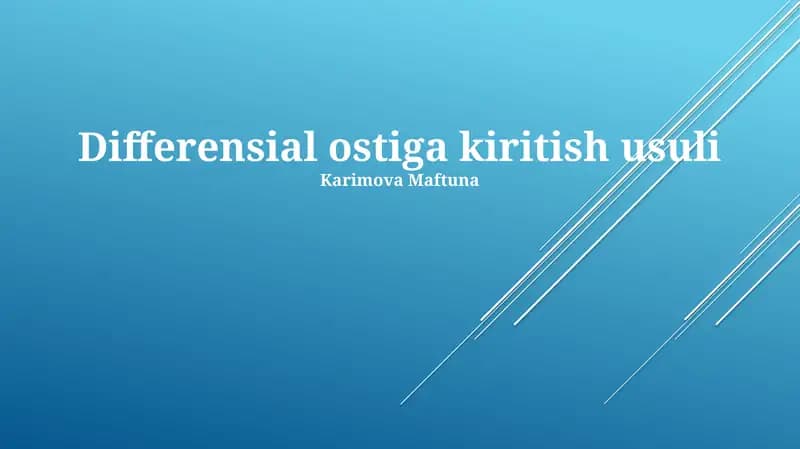 Differensial ostiga kiritish usuli