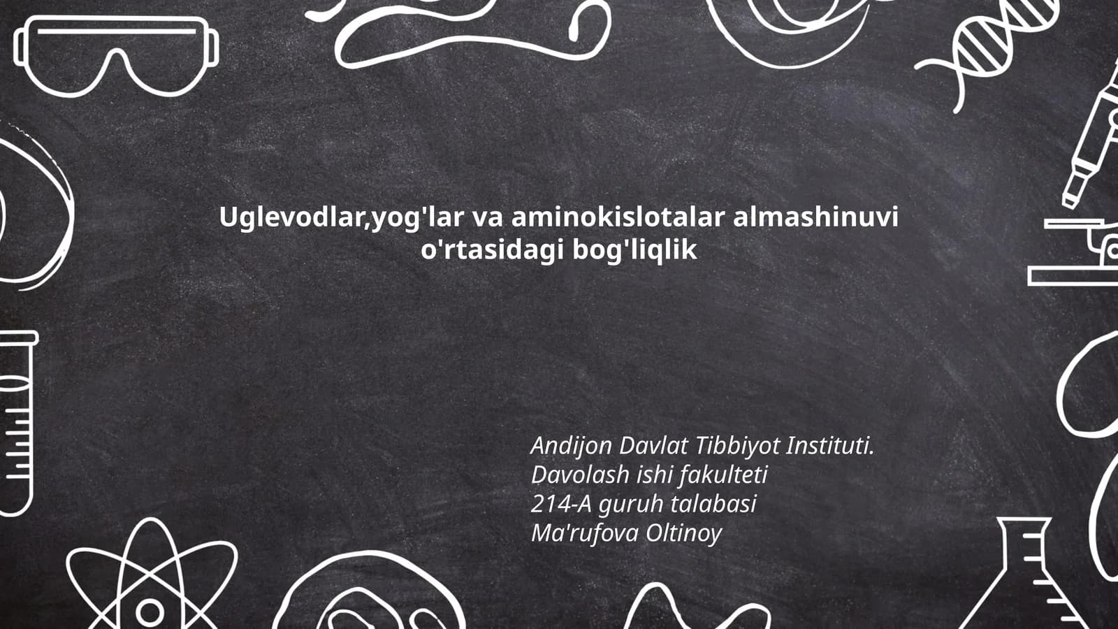 Uglevodlar,yog'lar va aminokislotalar almashinuvi o'rtasidagi bog'liqlik