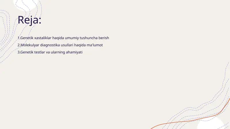Genetik xastaliklar haqida umumiy tushuncha berish