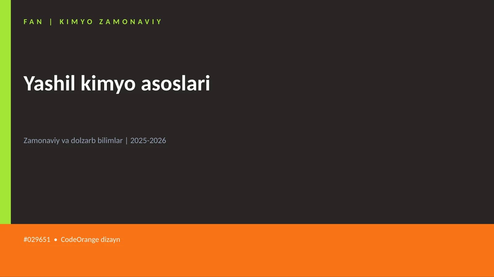 KIMYO ZAMONAVIY