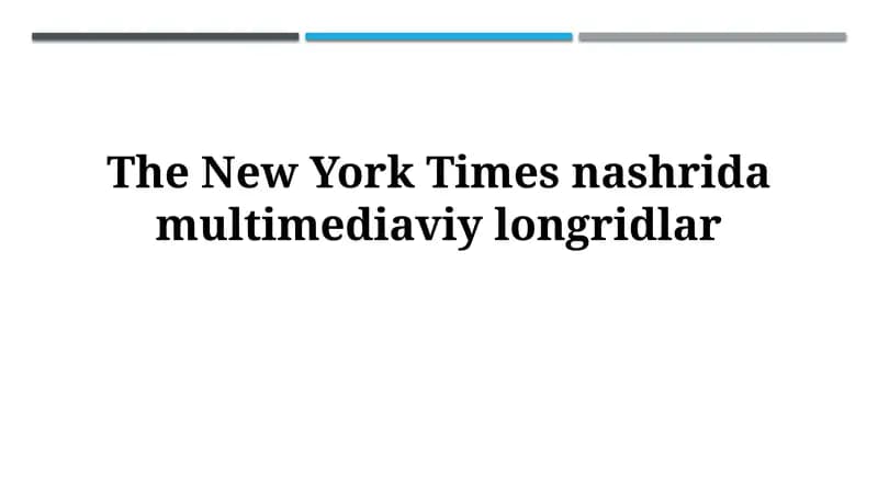 The New York Times multimedia longridlari