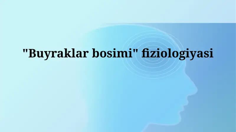 Buyraklar bosimi fiziologiyasi