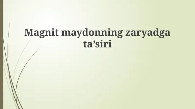 Magnitmaydonningzaryadgata’siri