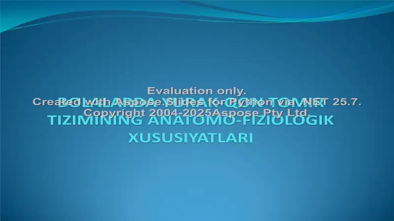 BOLALARDA YURAK-QON TOMIR TIZIMINING ANATOMO-FIZIOLOGIK XUSUSIYATLARI