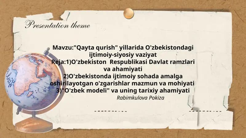 "Qayta qurish" yillarida O'zbekistondagi ijtimoiy-siyosiy vaziyat