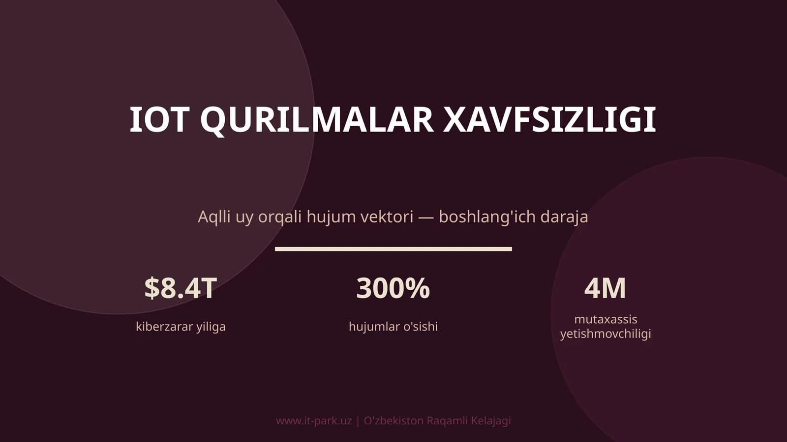 IoT QURILMALAR XAVFSIZLIGI