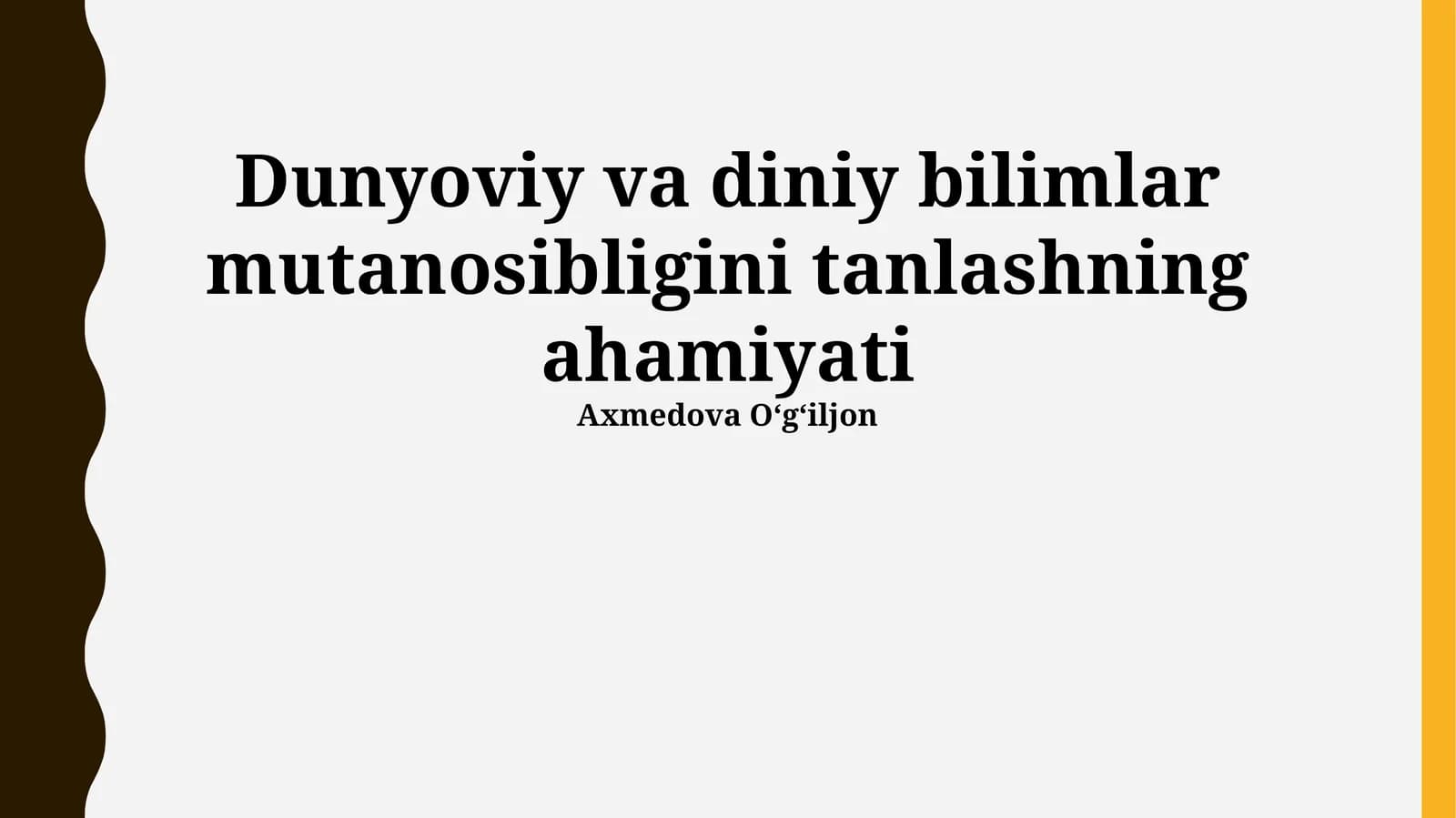 Dunyoviy va Diniy Bilimlar Mutanosibligini Tanlashning Ahamiyati