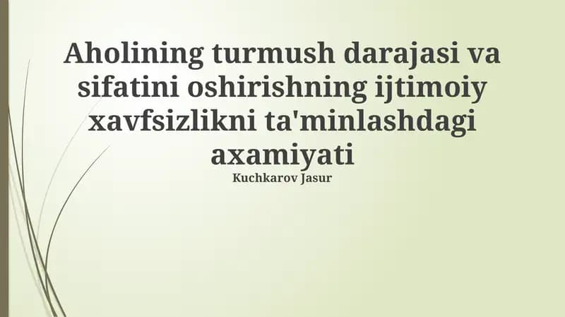 Ijtimoiy adolat va tengsizlikni kamaytirish