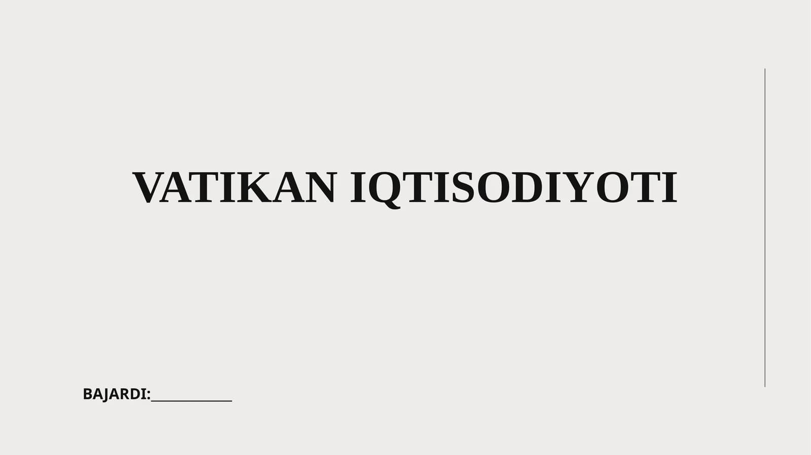 VATIKAN IQTISODIYOTI