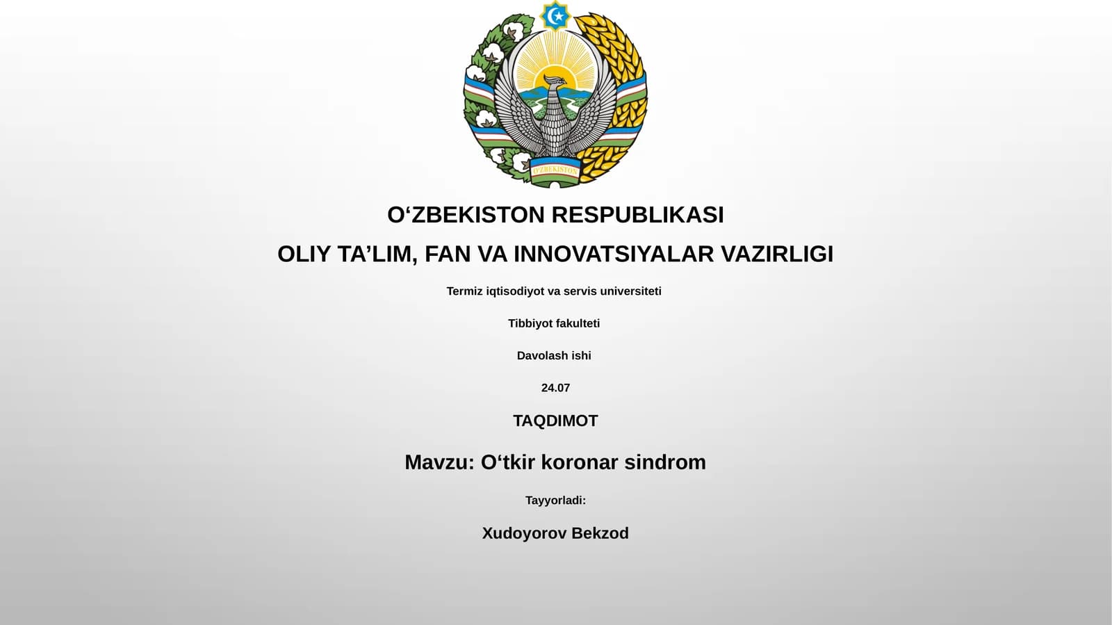 Oʻtkir koronar sindrom