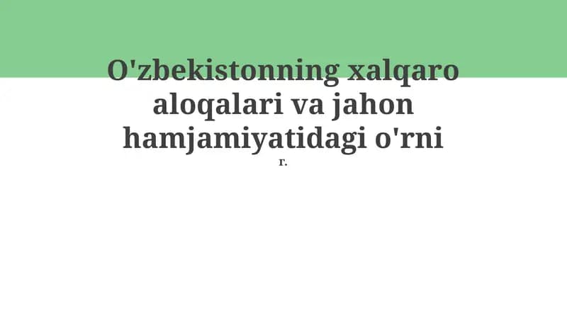 Oʻzbekiston tashqi siyosatining asosiy tamoyillari