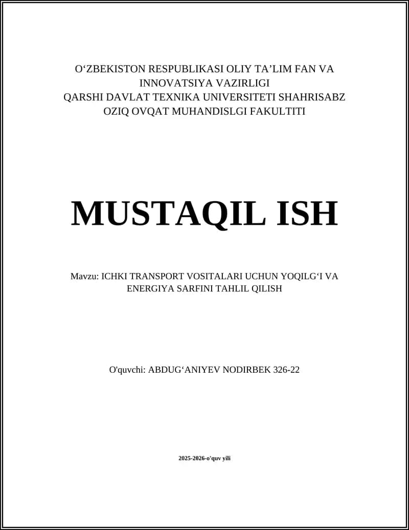 Yoqilg‘i sarfini o‘lchash va monitoring qilish usullari