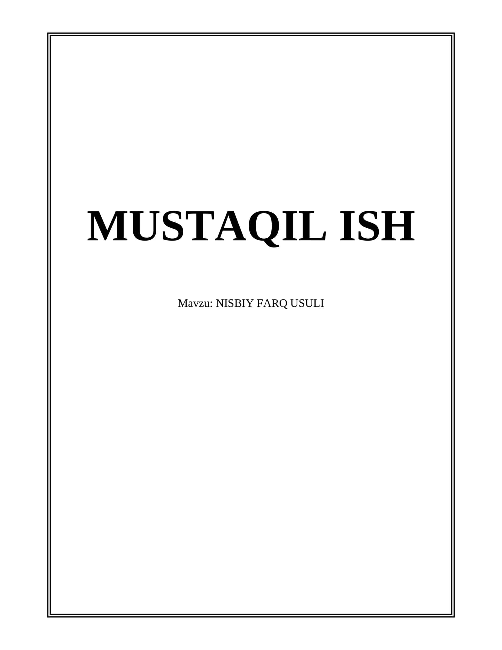 Nisbiy farq usuli