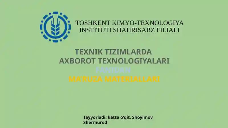 RAQAMLI IQTISODIYOT. INTELEKTUAL BOSHQARUV TIZIMLARI