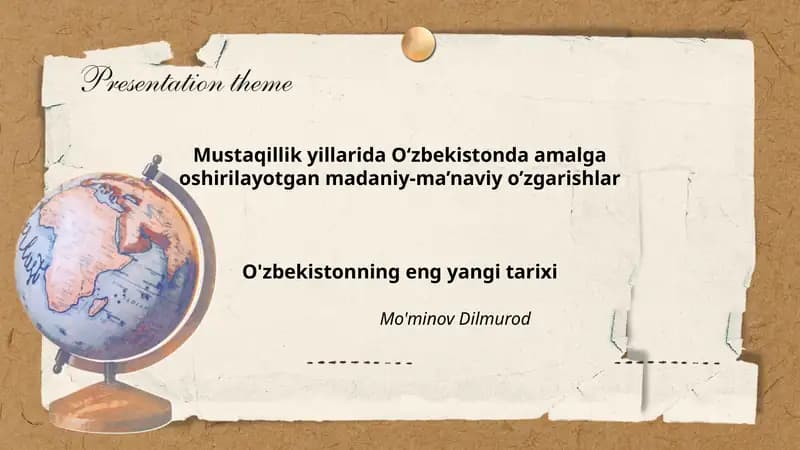 O'zbekistonning eng yangi tarixi