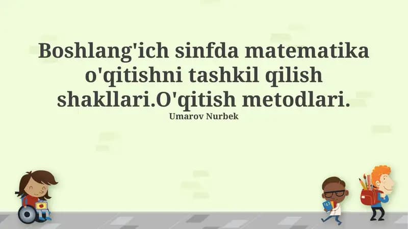 Interaktiv matematika o'qitish metodlari
