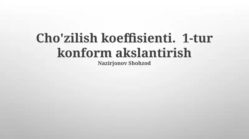 Cho'zilish Koeffisienti