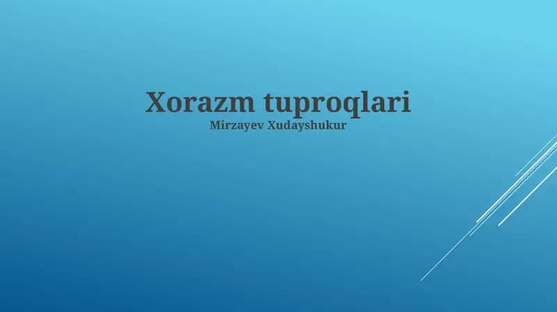 Xorazm tuproqlari