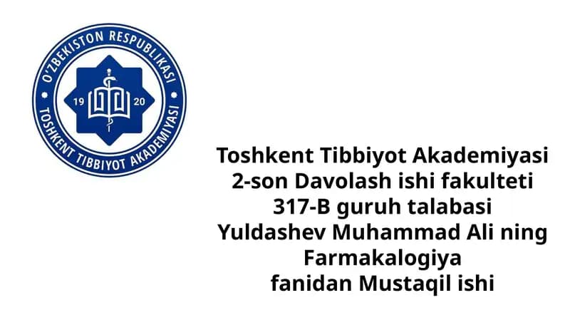 Odam organizmida tonusni oshiruvchi dori turlari