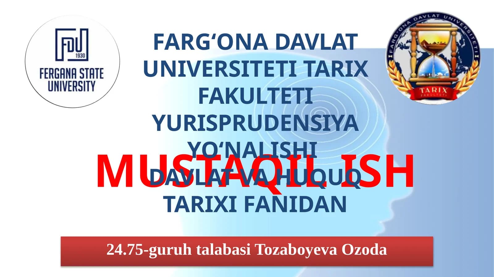 Davlat va huquq tarixi fanining davrlar gabo'lib o'rganish muammolari