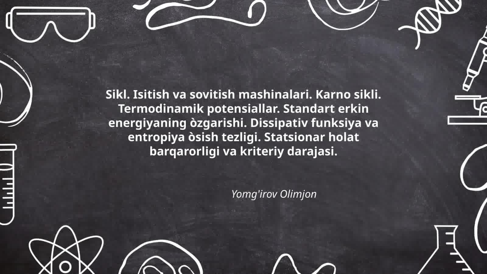 Sikl. Isitish va sovitish mashinalari