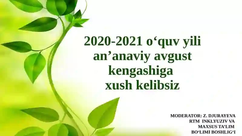 2020-2021 O‘quv yili lan’anaviy avgust kengashi