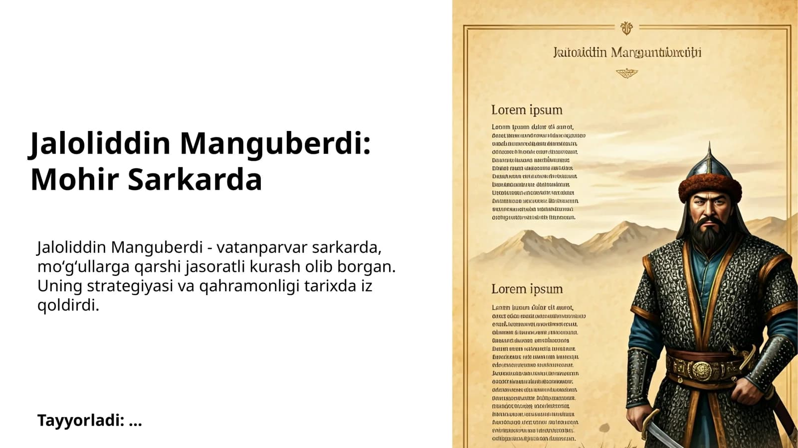 Jaloliddin Manguberdi: Mohir Sarkarda