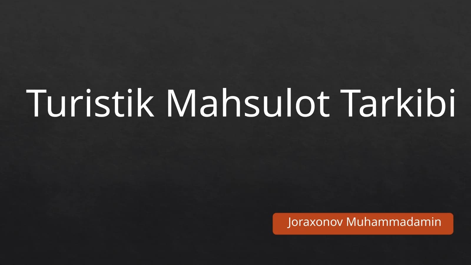 Turistik Mahsulot Tarkibi